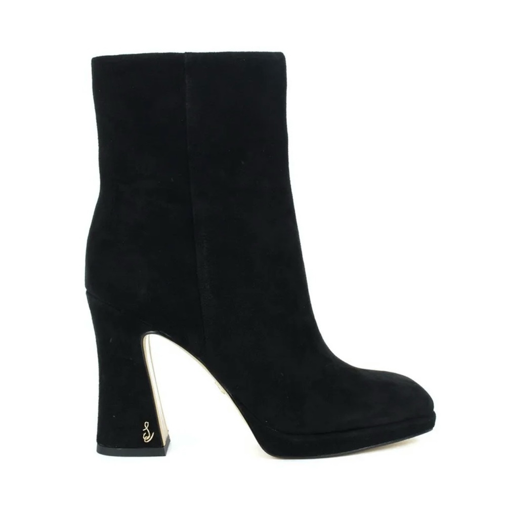 Sam Edelman Jaye Black Suede Heeled Booties